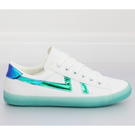 Bílo-zelené dámské tenisky B0-08 WHITE / L.GREEN II-GAT bílý zelený
