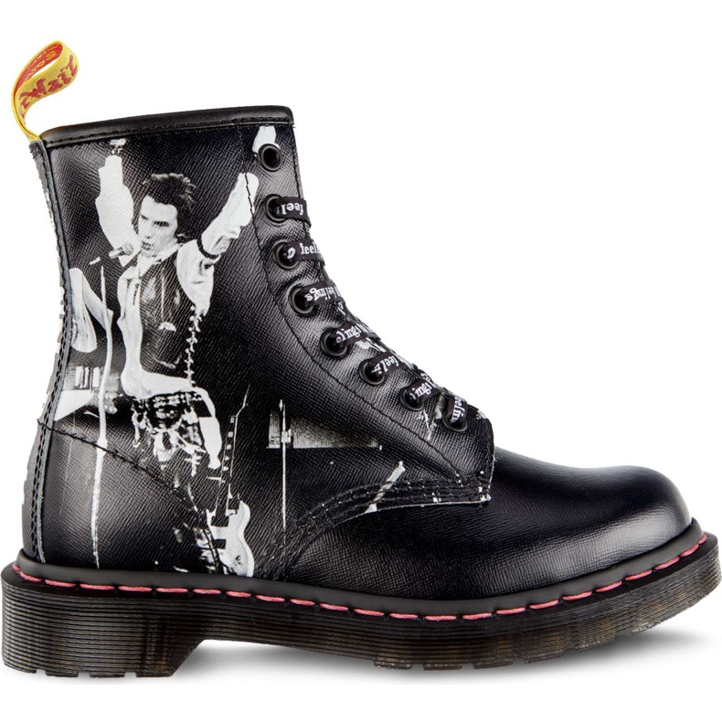Dr. Martens 1460 Sex Pistols Vicious Black Sex Pistols Backhand Straw Grain černá