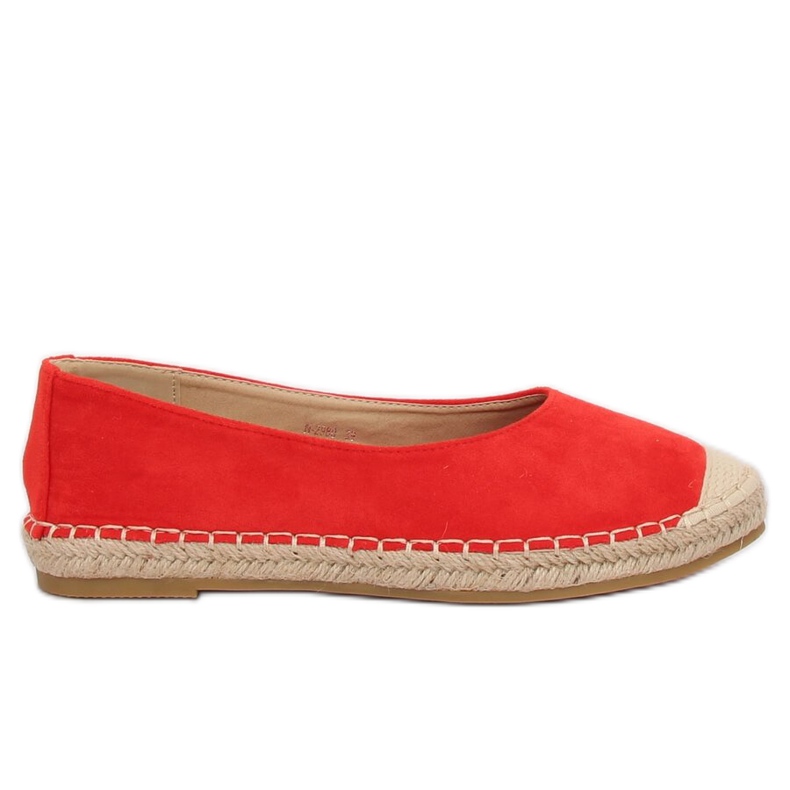 Červená balerína espadrilky N-2980 červená červené