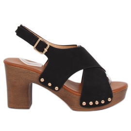 Sandály ala clogs black D-131 Black černý