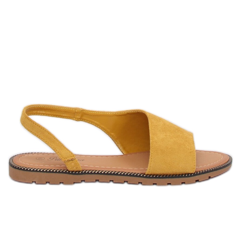 Žluté asymetrické dámské sandály 982 Yellow žlutá Žluté asymetrické dámské sandály 982 Yellow žlutá