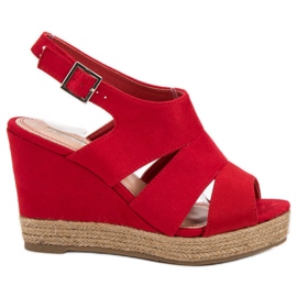 Best Shoes Espadrilles červené sandály červený