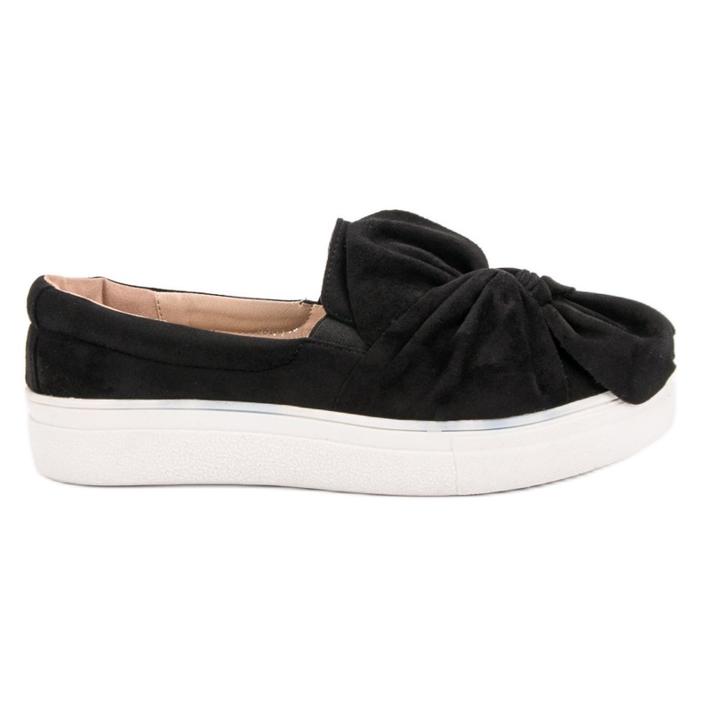 Semišové slipy s mašlí VICES černá