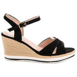 Anesia Paris Módní černé sandály černý