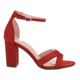 Ideal Shoes Sandály Na Baru červené Ideal Shoes Sandály Na Baru červené