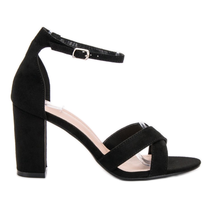 Ideal Shoes Sandály Na Baru černá