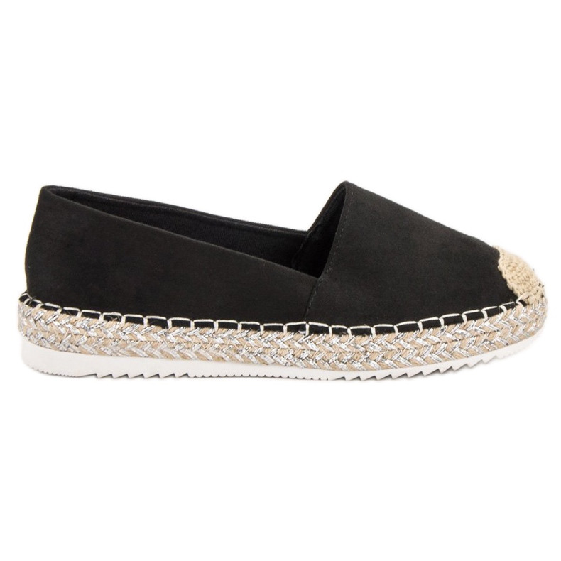 SHELOVET Semišové espadrilky černá
