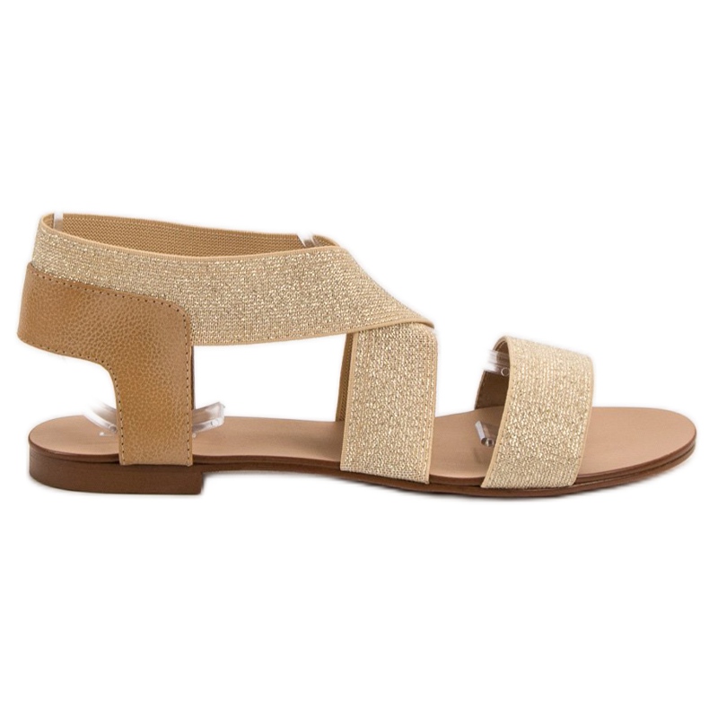 SHELOVET Elegantní ploché sandály hnědý