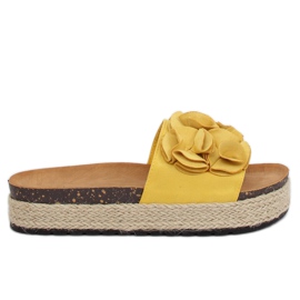 Žluté pantofle espadrilky N-35 Žluté žluť