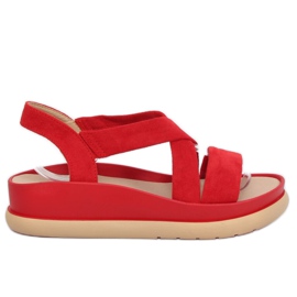 Červené dámské sandály G-199 Red červený