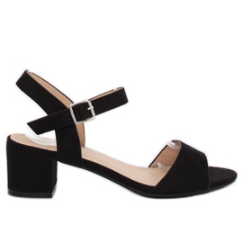 Černé sandály na vysokém podpatku 8103 Black černá