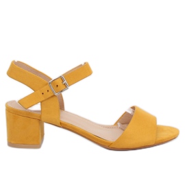 Žluté sandály na vysokém podpatku 8103 Yellow žluť