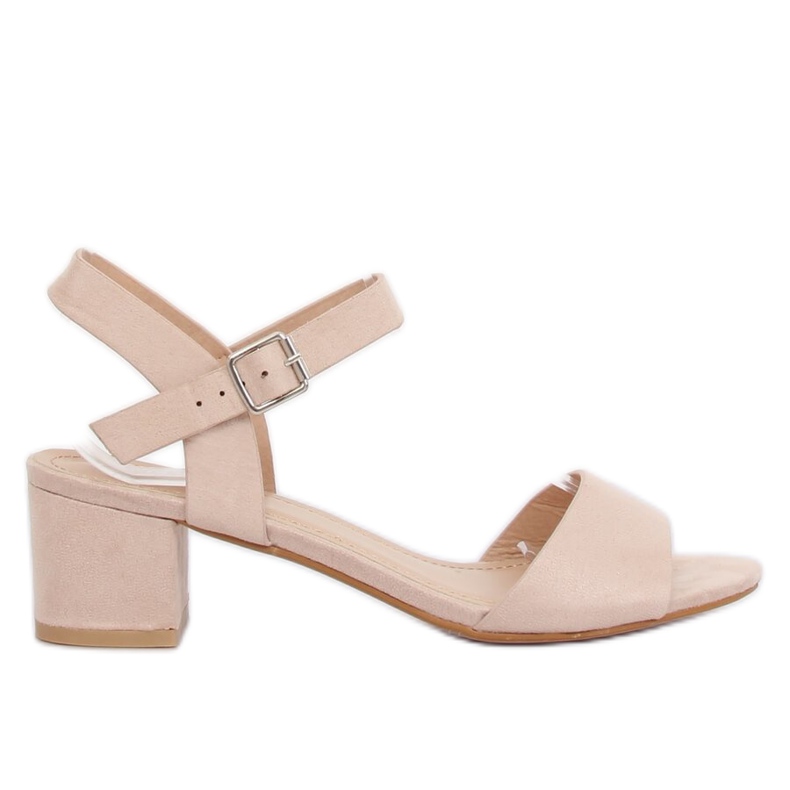 Béžové sandály na vysokém podpatku 8103 Beige béžový