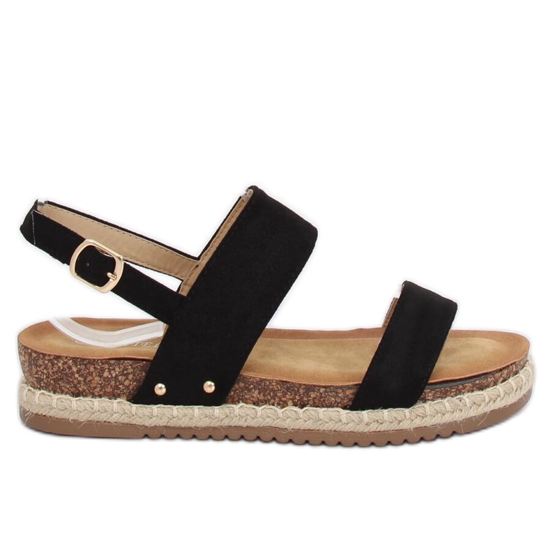 Černé sandály na korkové podrážce CH-118 Black černá