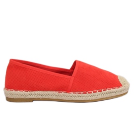 Červené dámské espadrilky 4855 Coral červený
