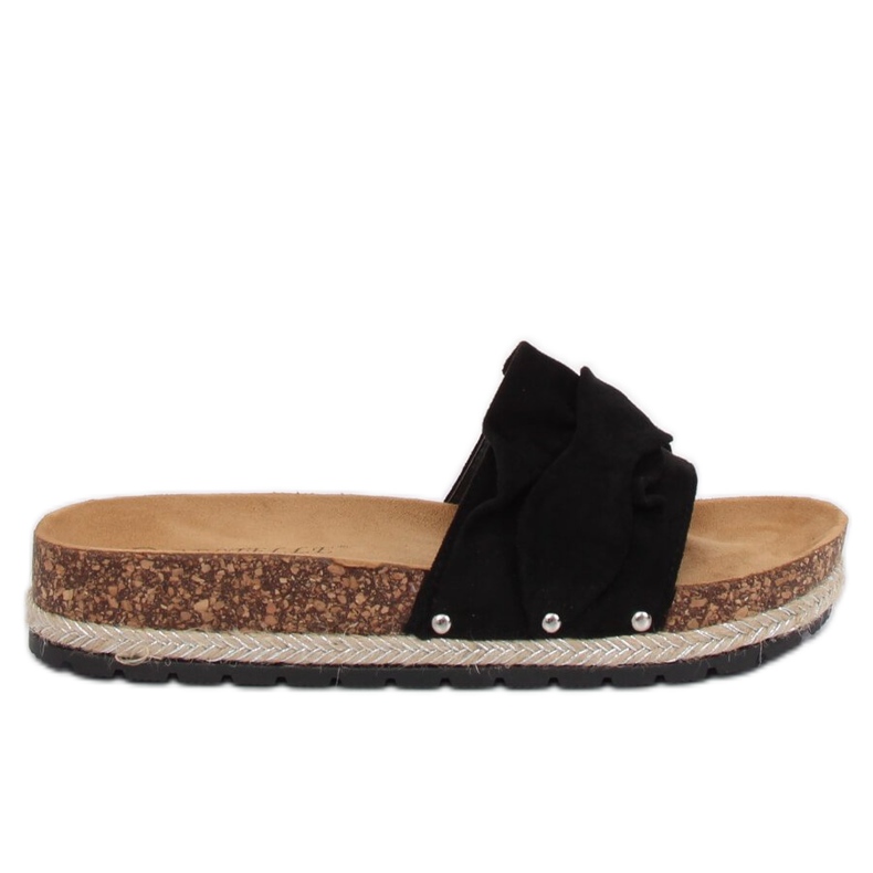 Černé pantofle espadrilky BJS-002 Black černá Černé pantofle espadrilky BJS-002 Black černá