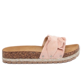 Růžové pantofle espadrilky BJS-002 Pink růžový Růžové pantofle espadrilky BJS-002 Pink růžový