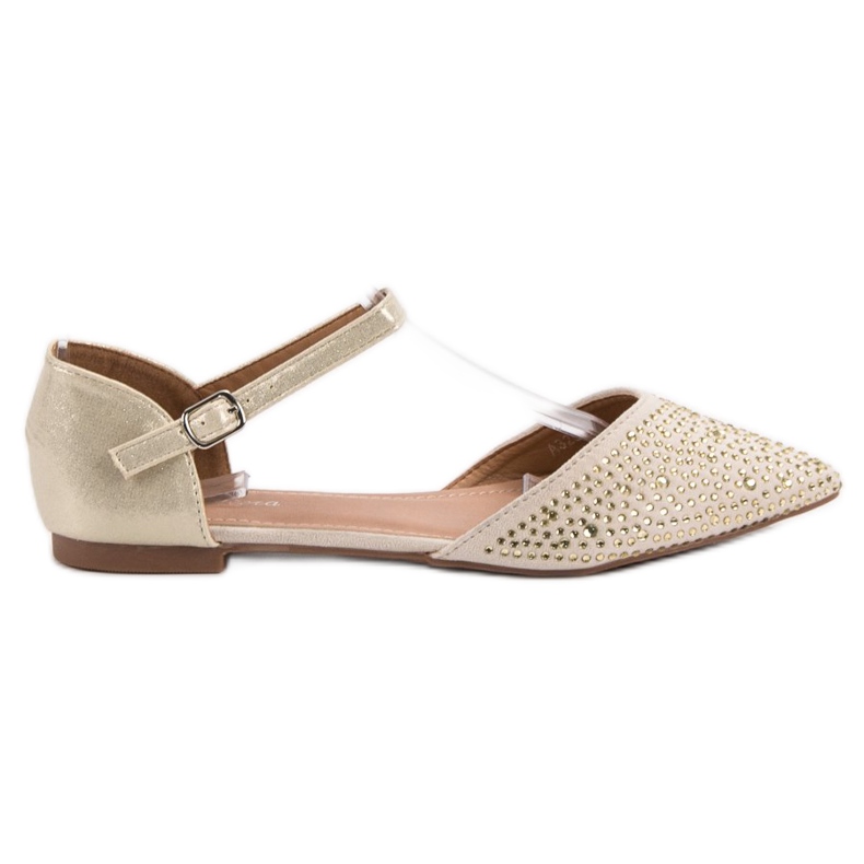 Primavera Upevněné balerínky s kubickým zirkonem žlutá