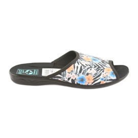 Dámské pantofle zebra Adanex 23877 bílý černý modrý pomerančový