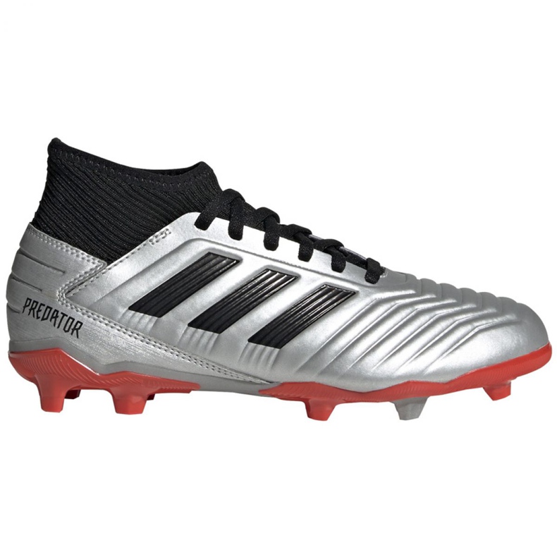 Kopačky Adidas Predator 19.3 Fg Jr G25795 vícebarevný stříbrný