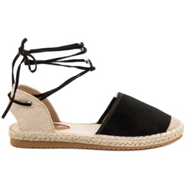 SHELOVET Vázané espadrilky černý