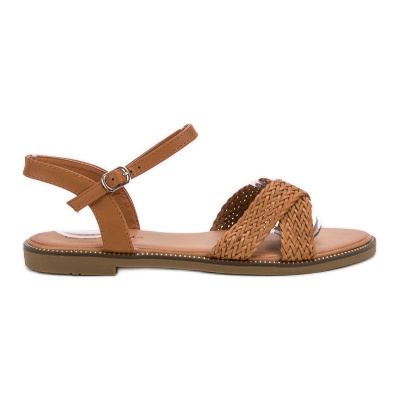 SHELOVET Velbloudí sandály hnědý