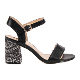 SDS Sandály s ozdobnou patou černý