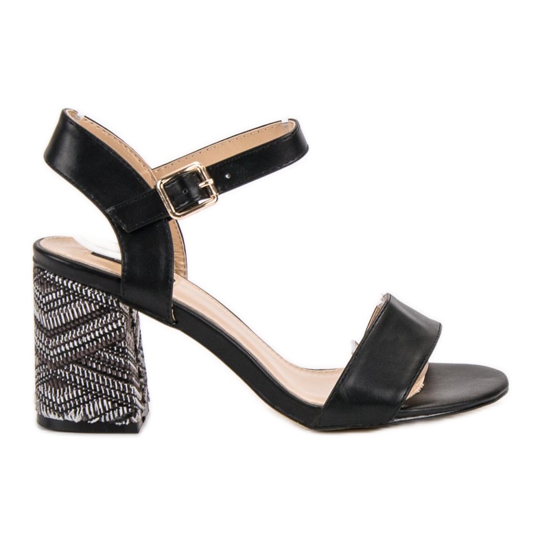 SDS Sandály s ozdobnou patou černá