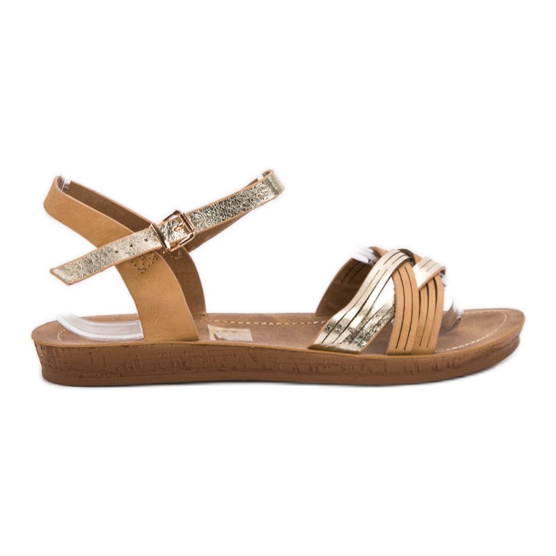 SHELOVET Pohodlné sandály hnědý