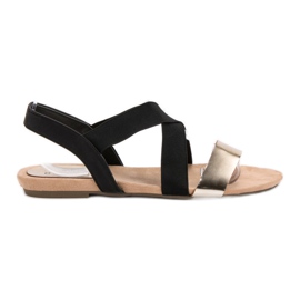 Evento Nazouvací sandály s gumičkou černý