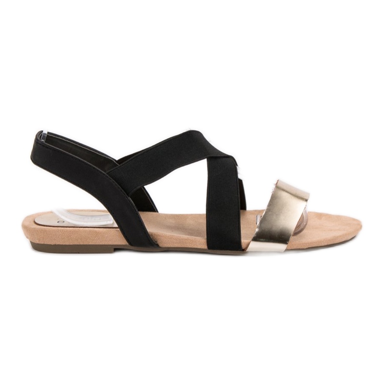 Evento Nazouvací sandály s gumičkou černá