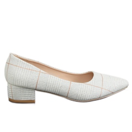 Čerpadla ve stříbrné kostkované CC207P Silver šedá Čerpadla ve stříbrné kostkované CC207P Silver šedá