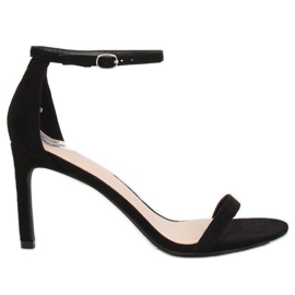 Černé sandály na vysokém podpatku NF-31P Black černá