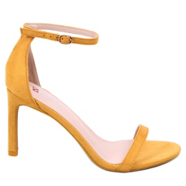 Žluté sandály na vysokém podpatku NF-31P Yelow žluť