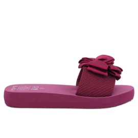 Fialové pantofle Violet FX-2A080 na pěnové podrážce fialová růžový