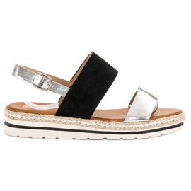 SHELOVET Pohodlné sandály černý šedá