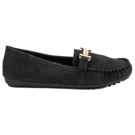 Top Shoes Černé dámské mokasíny černý