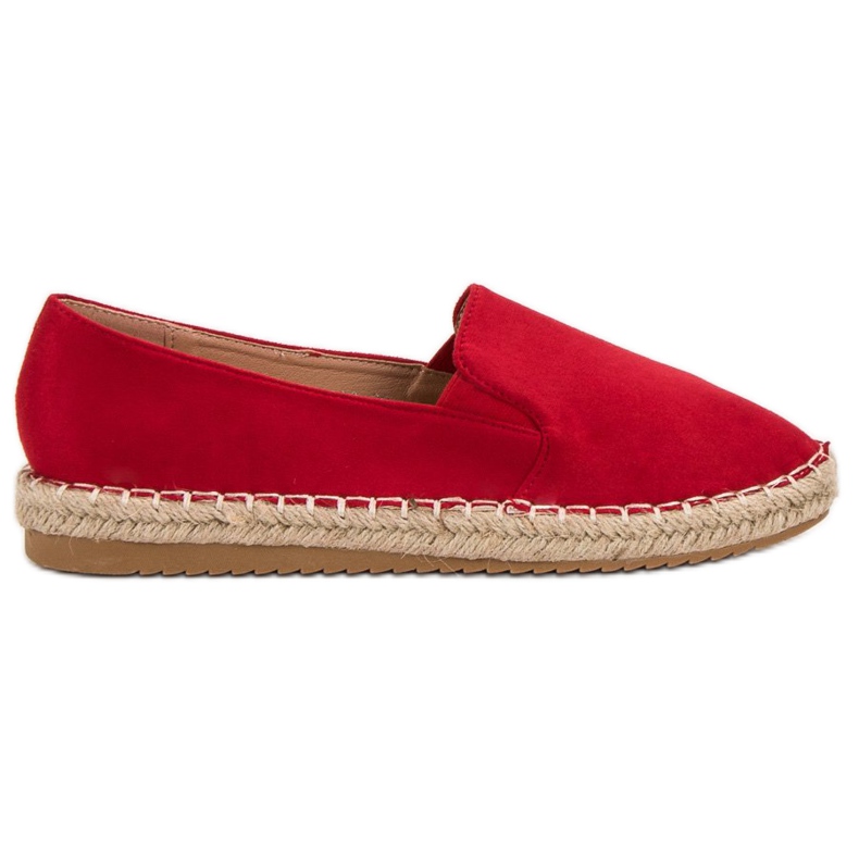 Primavera Semišové espadrilky červené
