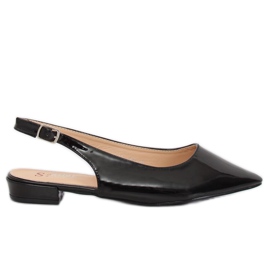 Černé balerínky s otevřenou patou LL-178 černá