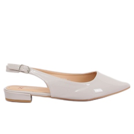 Šedé balerínky s otevřenými podpatky LL-178 Grey šedá Šedé balerínky s otevřenými podpatky LL-178 Grey šedá