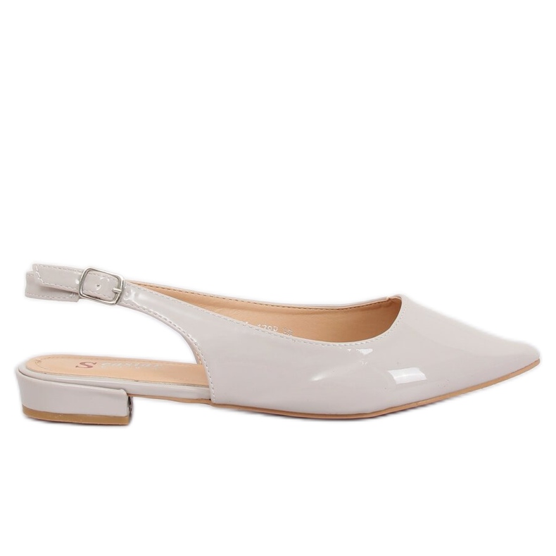 Šedé balerínky s otevřenými podpatky LL-178 Grey šedá Šedé balerínky s otevřenými podpatky LL-178 Grey šedá