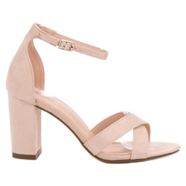 Ideal Shoes Sandály Na Baru hnědý Ideal Shoes Sandály Na Baru hnědý