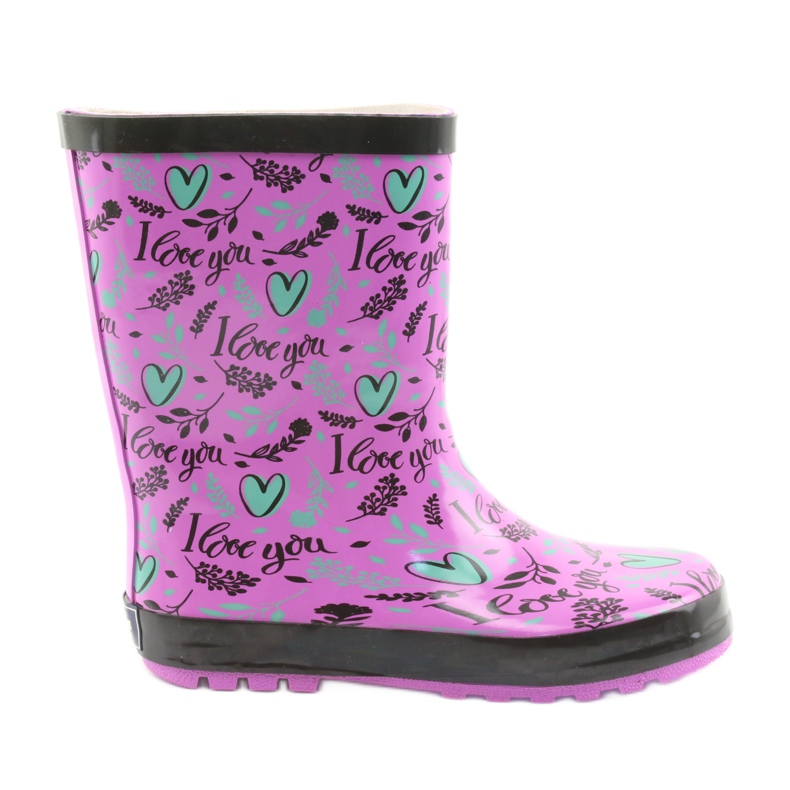 American Club Americké boty na srdce černá fialový zelená