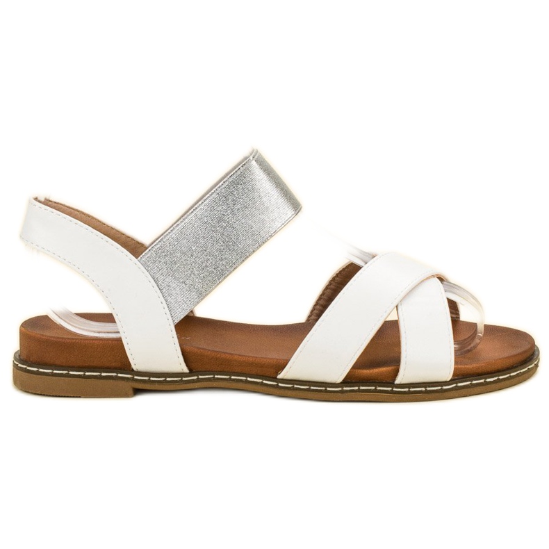Mannika Bílé sandály s gumou bílý