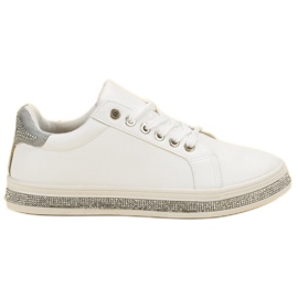 SDS Sportovní obuv s kubickým zirkonem bílý SDS Sportovní obuv s kubickým zirkonem bílý