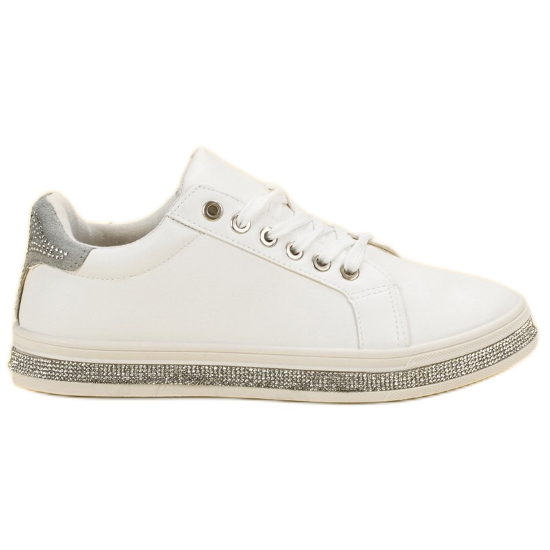 SDS Sportovní obuv s kubickým zirkonem bílý