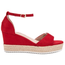 Sweet Shoes Espadrilové sandály červený