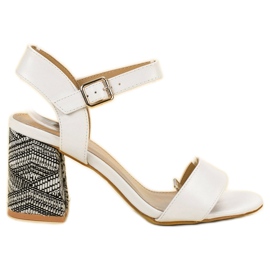 SDS Sandály s ozdobnou patou bílý SDS Sandály s ozdobnou patou bílý