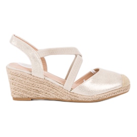 SHELOVET Klínové espadrilky hnědý SHELOVET Klínové espadrilky hnědý