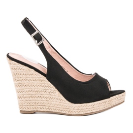 Renda Módní semišové sandály černý